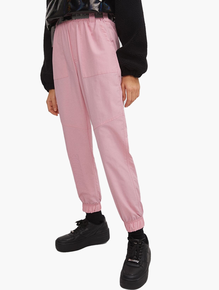 Bershka pink joggers hotsell